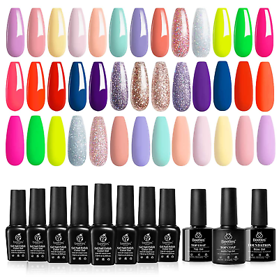 #ad Beetles Gel Nail Polish Set Spring into Summer Collection 20 Colors Pastel Blue $28.99