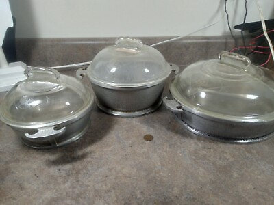 #ad Set of 3 Vintage Guardian Cookware Cooking Serving Dishes and Lids $75.00