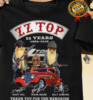 ZZ Top 55 Years 1969 2024 Thank You For The Memories T Shirt great new $29.99