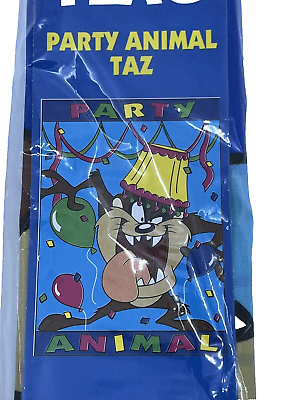#ad Tasmanian Taz Devil Party Animal Large Garden House Flag Looney Tunes 28”x48” $12.99