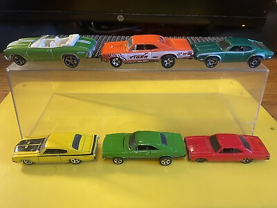 #ad 90 00 HOT WHEELS LOT 6 MUSCLE CARS USED GTO CHEVELLE BUICK CHARGER COUGAR L 33 $8.88