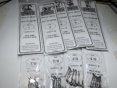 #ad Snelled All purpose Octopus hooks 6 per pack with a 12 inch leader $1.99