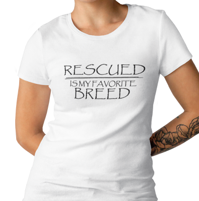 Womens Rescued is My Favorite Breed Shirt Rescue Dog Animal Lover Adopt Tee $14.49