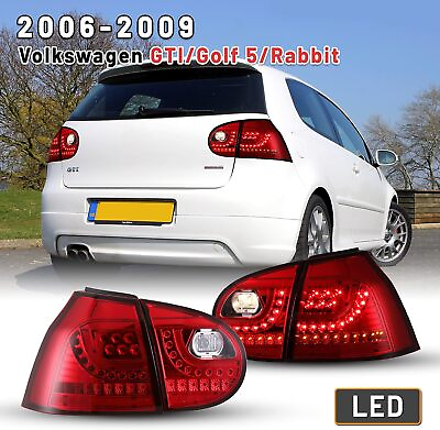#ad LED Tail Lights For 2006 2009 Volkswagen VW GTI Rabbit Golf MK5 Red Rear Lamps $162.99