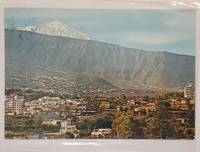 #ad Postcard Tenerife El Teide y al Fondo Puerto de la Cruz Spain Espana Posted 1957 $9.66