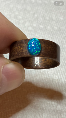 #ad #222B Hand Crafted Size 13 Mens Copper Ring with a 8x6mm Lab Created Opal $60.00