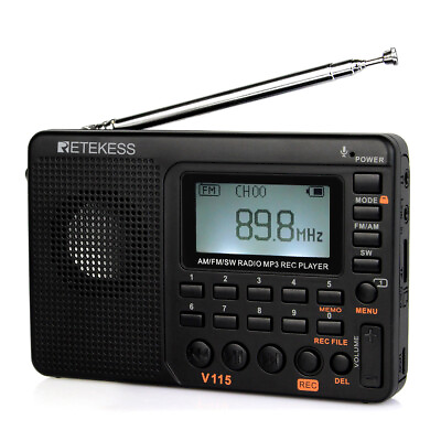 Retekess V115 Portable AM FM SW Radio MP3 Player Rechargeable Digital Gifts Home $18.99