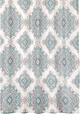 mDesign Decorative Medallion Print Easy Care Fabric Shower Curtain with Reinfo $35.40