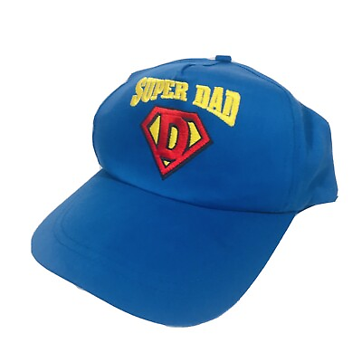 Superman Hat Fathers Day Super Dad Snapback Blue Baseball Cap $4.46
