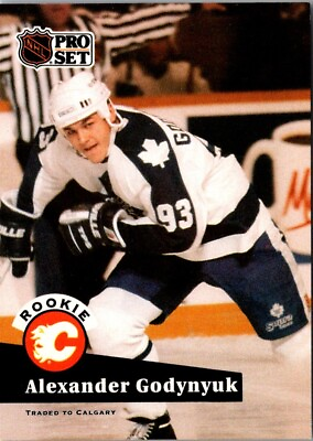 #ad 1991 Pro Set Alexander Godynyuk #563 Calgary Flames Hockey Card $1.89