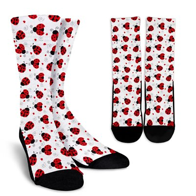 Cozy Ladybug Patterned Socks Cute Women And Girls Ladybird Socks Ladybug Gift $12.95