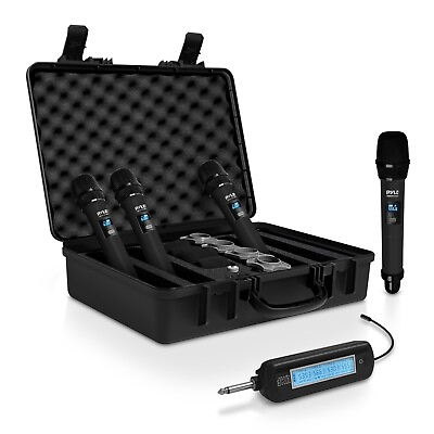 #ad Pyle Portable Universal Wireless Microphone System UHF Quad Channel $129.99