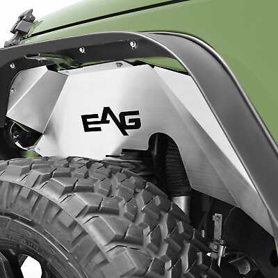 EAG 07 18 Jeep Wrangler JK Front and Rear Inner Fender Liners Silver Aluminum $354.99
