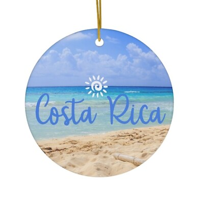 #ad Costa Rica Ornament Vacation Gift Ceramic Christmas Bauble Honeymoon Wedding $20.00