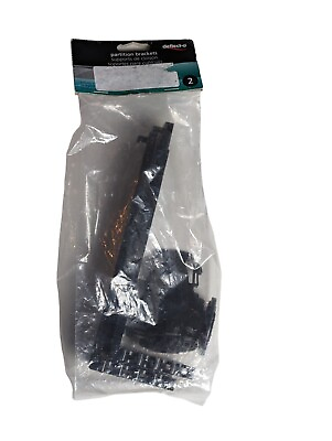 Deflecto Plastic Partition Brackets Set of Two Black 391404 New Sealed $19.95