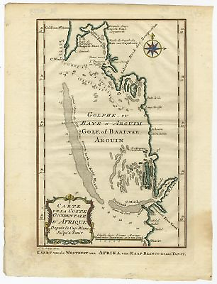 #ad Antique Map of the Western Coast of Africa by Van Schley 1747 $341.30