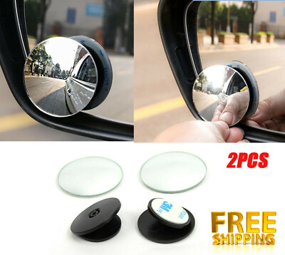 2pcs Car Blind Spot Mirror Side HD Round Glass Convex Rear View 360° $6.34