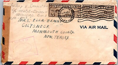 #ad 1942 Censor Cover American Base Forces APO F69576 $4.49