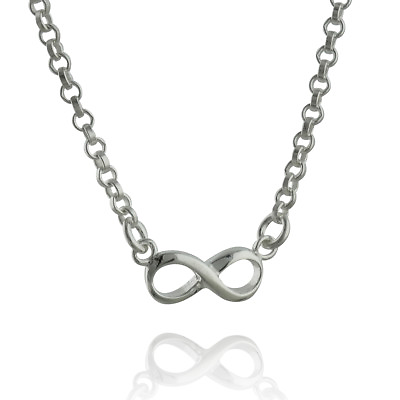 #ad Small Infinity Necklace 925 Sterling Silver Love Jewelry Gift Infinite NEW $14.00