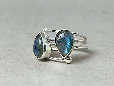 #ad Silver Labradorite 925 Sterling Ring Statement Jewelry Handmade Ring Size 3 13US $24.64