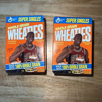 #ad Lot Of 2 Wheaties Super Singles Michael Jordan Bulls 1 Oz 28 Gram Box New Sealed $17.99