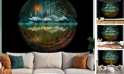 #ad Forest Tapestry Nature Wall Tapestry 51.20#x27;#x27; x 59.10#x27;#x27; Black Colorful $14.88