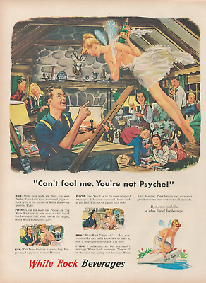 #ad 1948 White Rock Beverages Can#x27;t Fool Me. You#x27;re Not Psyche Vintage Print Ad $9.99