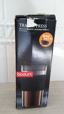 #ad Bodum Travel Press Coffee Thermos Mug BPA Free Plastic Double WallExtra Lid $25.13