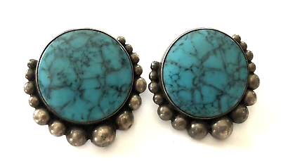 #ad Mexico Sterling amp; Turquoise Large Earrings $43.20