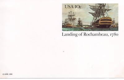 #ad U.S. Scott #UX84 10c Landing of Rochambeau Postal Card Unused $1.25