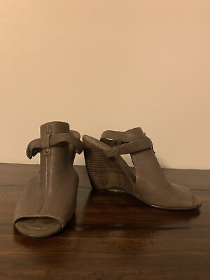 Nine West Grey Suede Wedge Heels Women#x27;s Size 6.5M Shoes $20.00