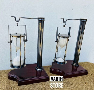 Sand Timer Hourglass Brass Nautical Maritime Hour Glass Vintage Sand Clock Gift $144.30