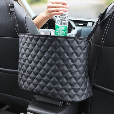#ad Car Seat Storage Bags Handbag Holder Net PU Leather Hanging Storage Accessories $31.98