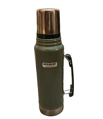 #ad Stanley Classic Vacuum Thermos Bottle Coffee Green Hammertone 1.1 Qt Stainless $40.00