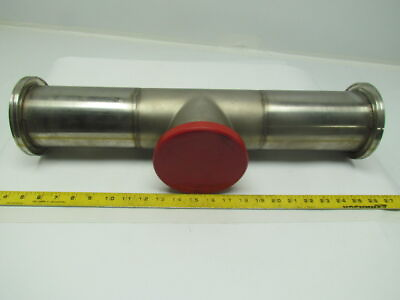 #ad 4quot; Clamp Style Stainless Steel Sanitary Pipe Fitting Long Tee 21 3 4quot; OAL $45.90