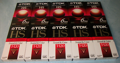 #ad TDK HS High Standard Sound and Color 10 Tapes Lot T 120 New Unopened $19.95