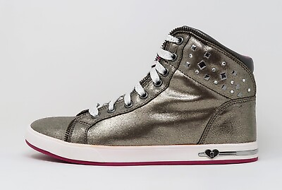 #ad Skechers Shoutouts Zipsters Gray Gunpowder Faux Leather Girls Shoes Sneakers $29.00