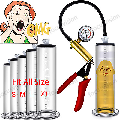 #ad Men Male Penis Pump Male Enhancer Enlarger Enlargement Cylinder Hand Pump For ED $52.24