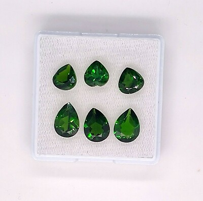 Natural Excellent Russian Chrome Diopside PearHeart Shape Gemstone 6 Pieces $143.99