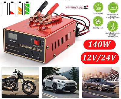 Maintenance Free Battery Charger 12V 24V 10A 140W Output For Electric Car Pro $44.37