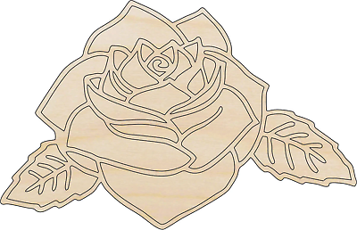 #ad Flower Rose Laser Cut Out Unfinished Wood Craft Shape FLR68 $0.99