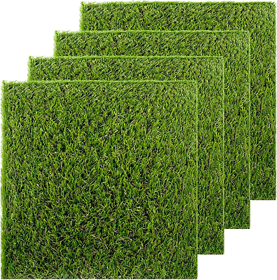 Artificial Grass Turf Patch Tiles 4 Pcs 12 X 12 Synthetic Grass Square Mats DIY #ad $22.99