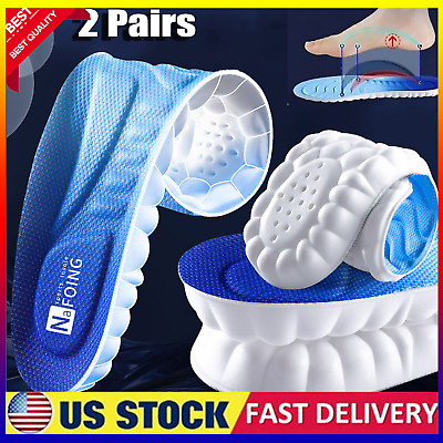 #ad 2 Pair 4D CLOUD TECHNOLOGY Insoles Breathable Hiking Trainer Inner Soles Inserts $4.07