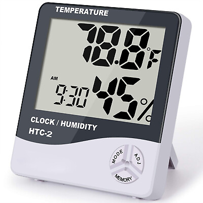 #ad LCD Digital Indoor Hygrometer Thermometer Humidity Monitor Meter W Alarm clock $7.99