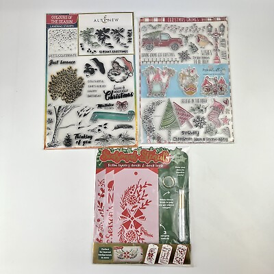 #ad #ad Christmas Holiday Clear Silicone Layering Stamp Set Cardmaking Scrapbook Stencil $16.99