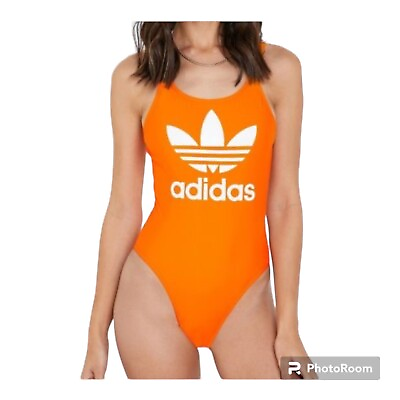 Adidas Trefoil One Piece Swimsuit Orange Size Medium #ad $29.00