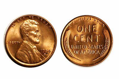 #ad 1954 D Lincoln Cent CONECA RPM 005 Choice BU Red #213 $8.00