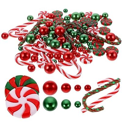#ad Christmas Vase Filler Green Red Candy Cane Pearl Beads Christmas Filler Float... $12.43