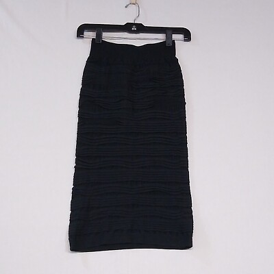 Mini Skirt Viscose Stretchy Slim Seamless Layered Elastic Waist Style: T1001 Blk $9.90
