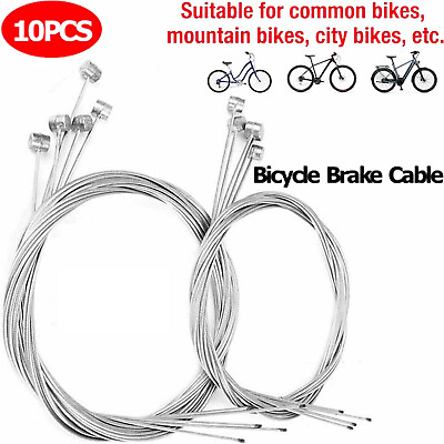 10X Bicycle Bike Brake Cables Stainless Steel Front Rear Inner Wire 5.6ft 1.7m $7.19